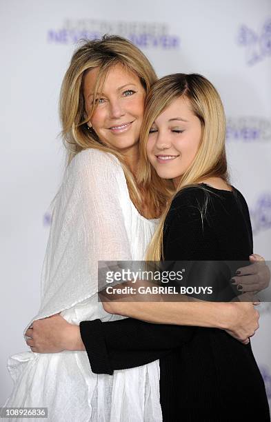 Actress Heather Locklear and her daughter Ava Sambora arrives at the premiere of "Justin Bieber: Never say Never in Los Angeles, California on...