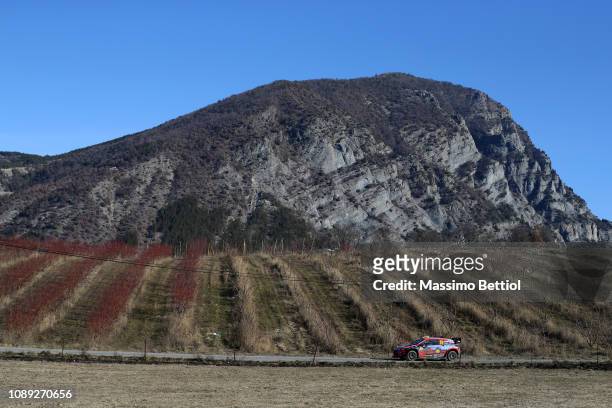 Andreas Mikkelsen of Norway and Anders Jaeger of Norway compete in their Hyundai Shell Mobis WRT Hyundai I20 WRC during Day One of the WRC...