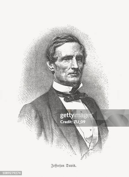 jefferson davis (1808 – 1889), nur präsident der konföderierten staaten (1861-1865) - csa images stock-grafiken, -clipart, -cartoons und -symbole