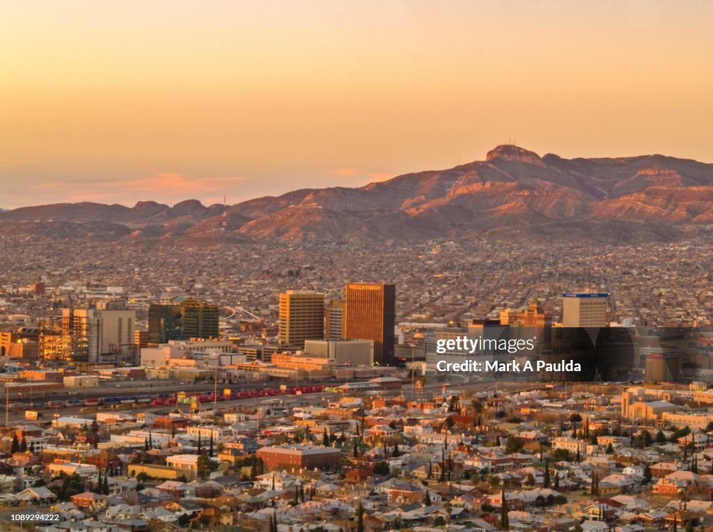 El Paso and Juarez at Sunrise