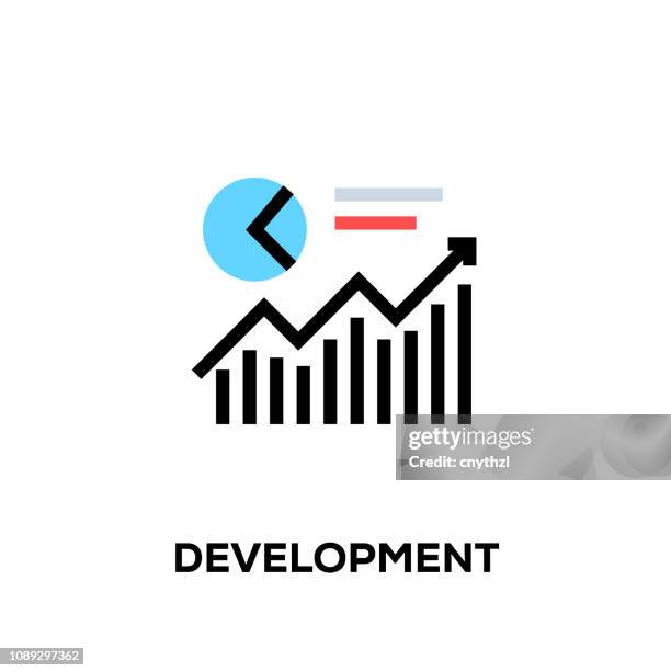 flat line design style modern vector development icon - engineer computer office stock illustrations