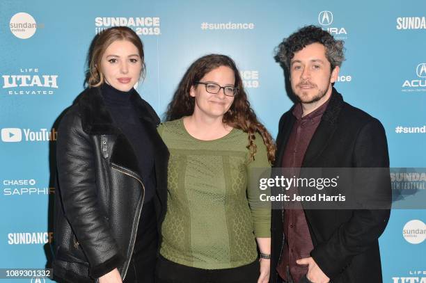 Seana Kerslake, Heidi Zwicker and Lee Cronin attend the "The Hole In The Ground" Premiere during the 2019 Sundance Film Festival at Egyptian Theatre...