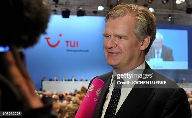 Tor Olav Troim, spokesman of Norwegian shipping magnate John Fredriksen, who is the biggest shareholder of German travel company TUI, speaks to...