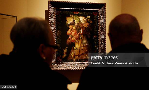 Atmosphere during the Arcimboldo exhibition press preview held at Palazzo Reale on February 9, 2011 in Milan, Italy.