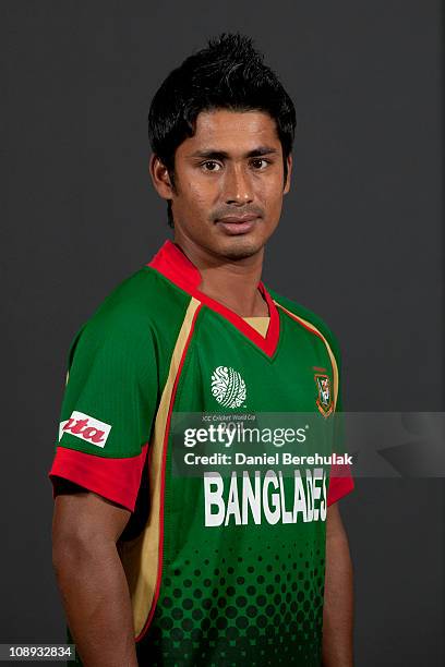 Mohammad Ashraful of Bangladesh poses for a portrait during the Bangladesh team portrait session on February 9, 2011 in Dhaka, Bangladesh.