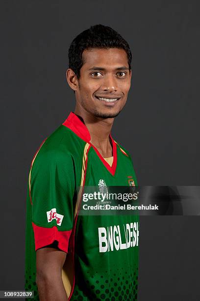 Shafiul Islam of Bangladesh poses for a portrait during the Bangladesh team portrait session on February 9, 2011 in Dhaka, Bangladesh.