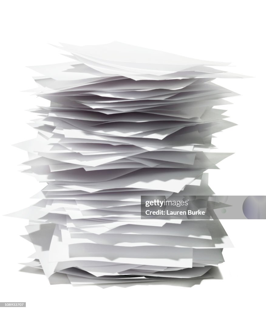 Paper Stack White Stack Of White Paper High-Res Stock Photo - Getty Images