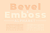 Embossed font and alphabet.