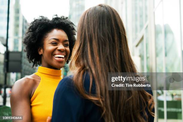 friends smiling - outdoor business meeting stock pictures, royalty-free photos & images