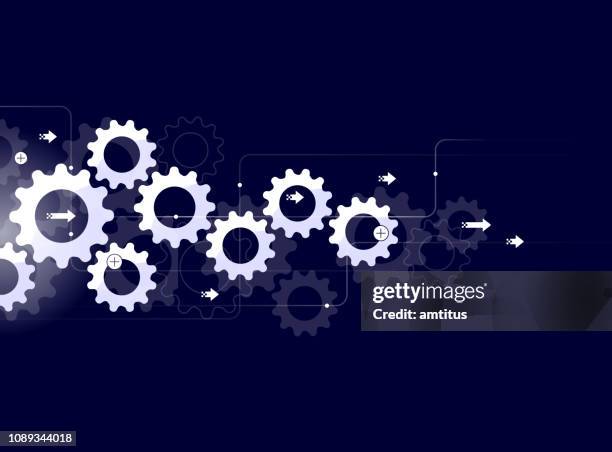 moving cogs - digital cog stock illustrations