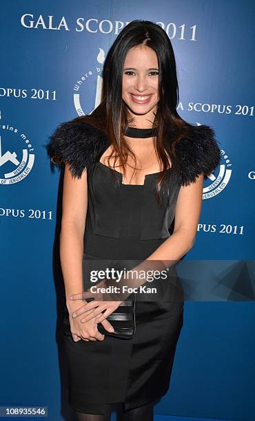 Presenter Anne Solenne Hatte attends the 'Scopus 2011 Awards' - Tribute to Charles Aznavour' at Theatre des Champs-Elysees on January 23,