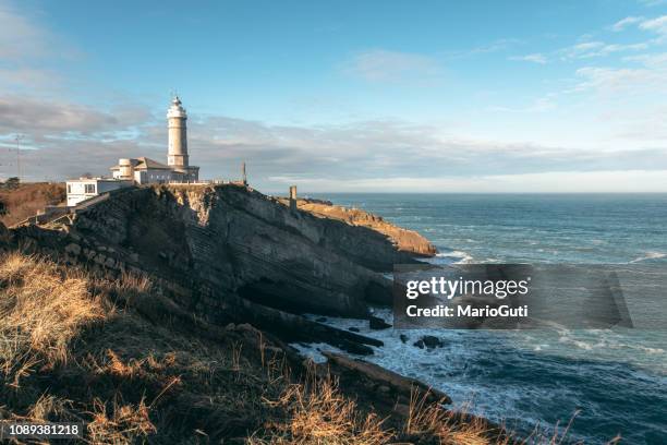 lighthouse in santander, spain - beacon stock pictures, royalty-free photos & images