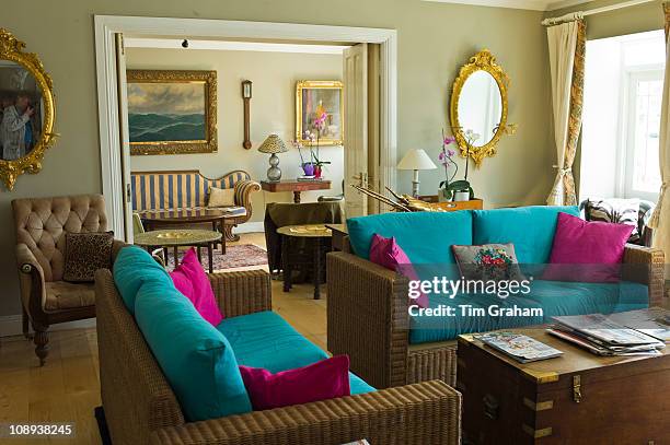 The elegant drawing room at traditional The Quay House Hotel, Clifden, County Galway, Ireland