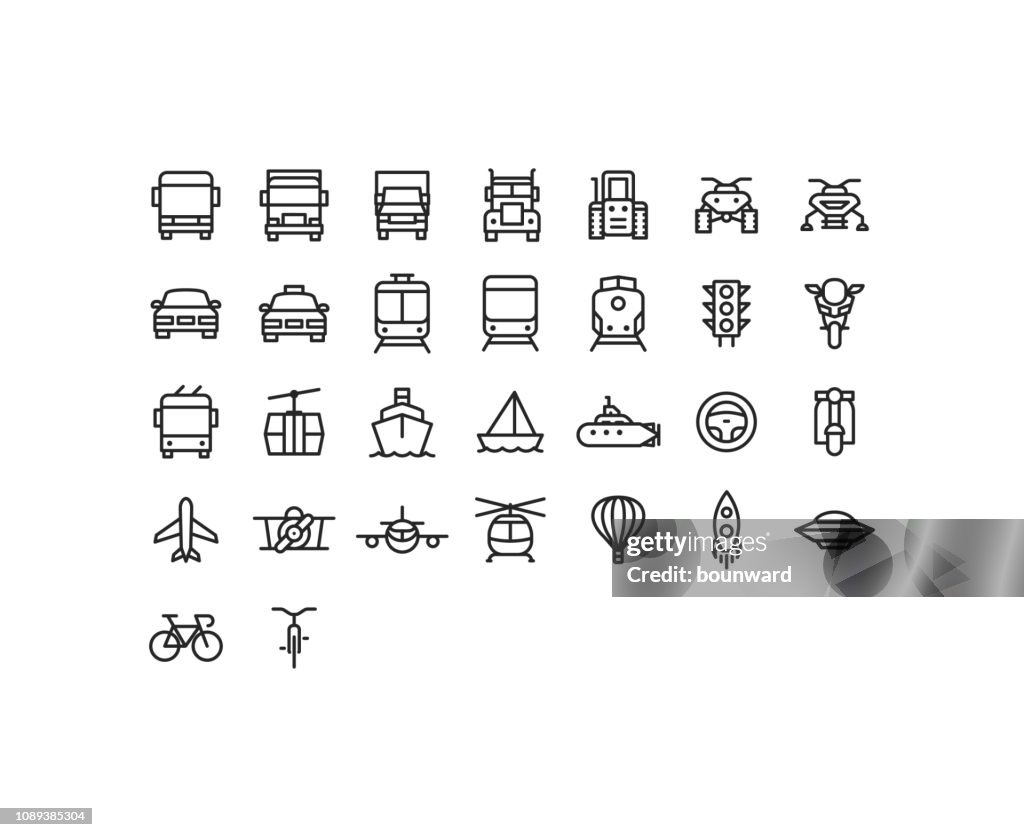 Outline Transportation Icons
