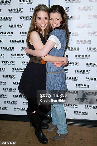 Actress Jessica Rothenberg and Alexandra Socha attend "The Dream of the Burning Boys" Broadway cast photocall on February 9, 2011 in New York City.