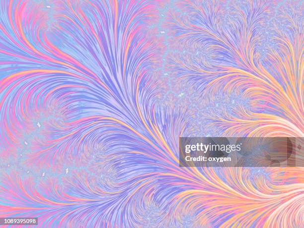 abstract pastel violet and yellow tree branch - floral ornaments stockfoto's en -beelden