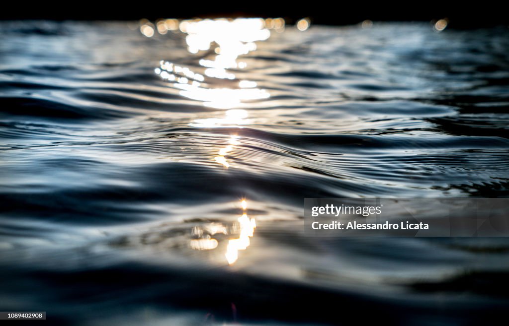 Surface of water of a lake