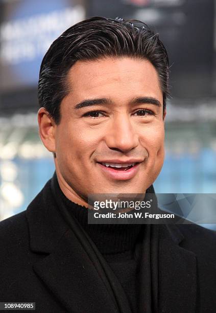 Extra" host Mario Lopez promotes the Love Me Push-Up Lingerie Collection On "Extra" at the Hard Rock Cafe - Times Square on February 9, 2011 in New...