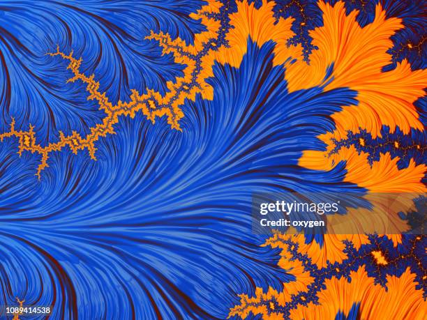 blue and yellow psychedelic motion background like steam of lava - orange splash bildbanksfoton och bilder