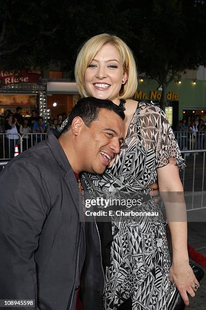 Carlos Mencia and Amy Mencia at the premiere of "The Heartbreak Kid" at Mann's Village Theater on September 27, 2007 in Westwood, California.
