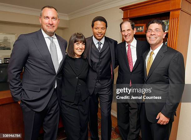Edward Menicheschi, VP and Publisher of Vanity Fair, Lisa Robinson, Music Editor at Vanity Fair, Singer/Actor Terrence Howard, Michael Gould,...