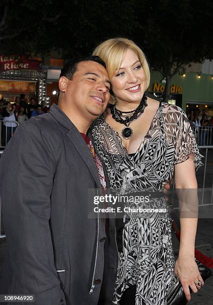 Carlos Mencia and Amy Mencia at the premiere of "The Heartbreak Kid" at Mann's Village Theater on September 27, 2007 in Westwood, California.