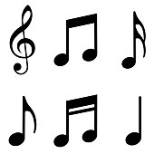 Music notes icons set. Vector