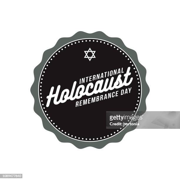 ilustraciones, imágenes clip art, dibujos animados e iconos de stock de etiqueta de día de la conmemoración internacional del holocausto - nazismo