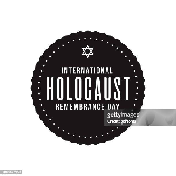 international holocaust remembrance day label - nazism stock illustrations