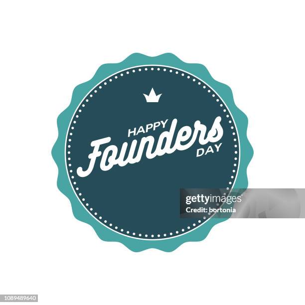 founders day label - colonial stock illustrations