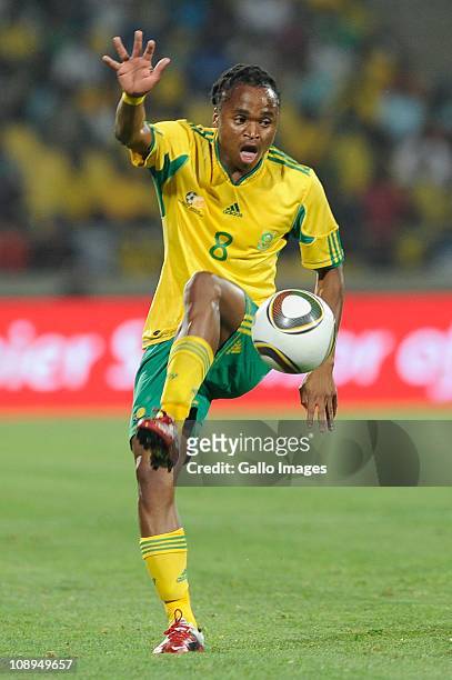 Siphiwe Tshabalala during the International friendly match between South Africa and Kenya at Royal Bafokeng Stadium on February 09, 2011 in...