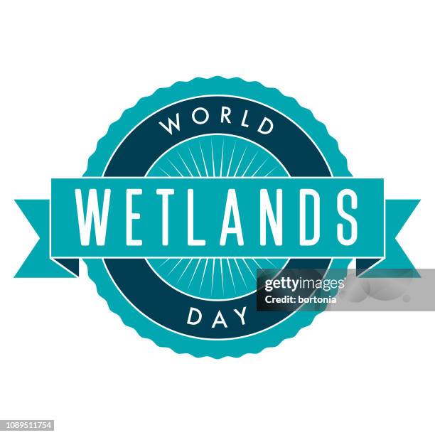 world wetlands day label - swamp water stock illustrations