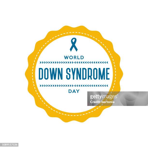 ilustraciones, imágenes clip art, dibujos animados e iconos de stock de etiqueta de día mundial síndrome de down - down's syndrome