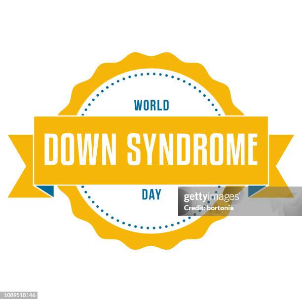 ilustraciones, imágenes clip art, dibujos animados e iconos de stock de etiqueta de día mundial síndrome de down - down's syndrome