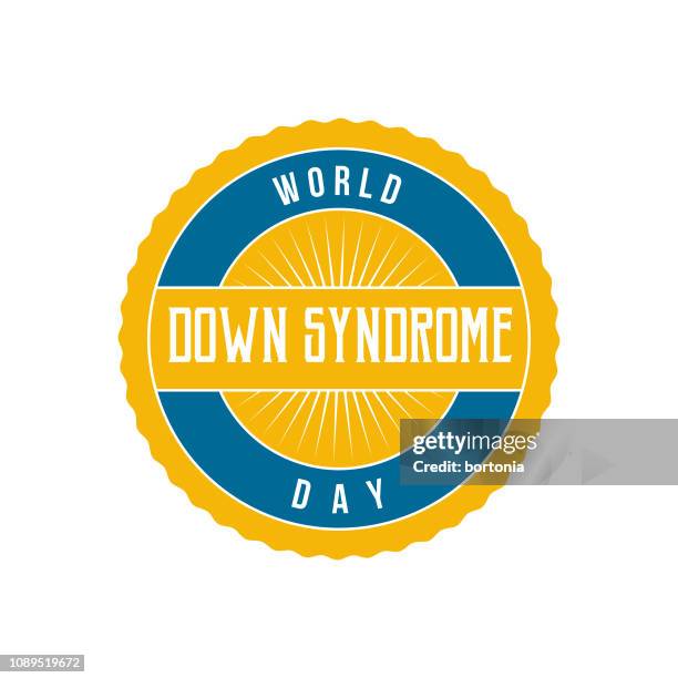world down syndrome day label - down syndrome stock illustrations