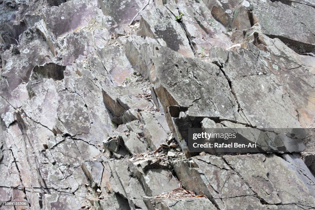 Sharp Gray Rocks on a Cliff