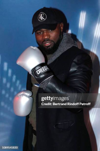 World Heavyweight Boxing Champion WBF , Carlos Takam attends the "Creed II" Paris Premiere, followed by the Inauguration of the future sports...
