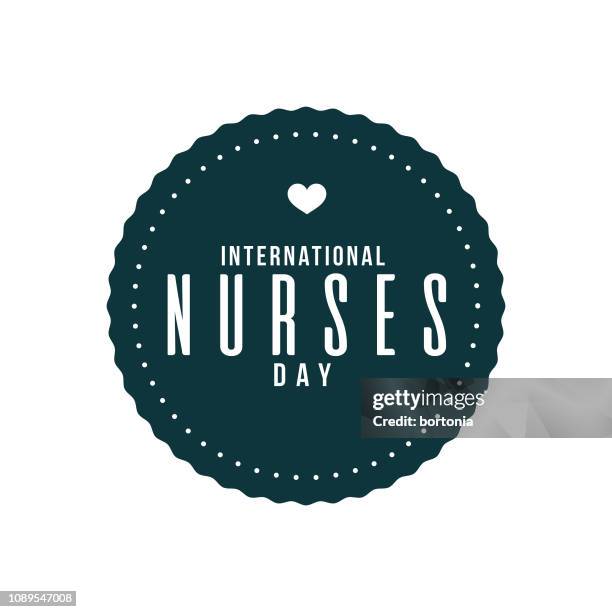 international nurses day label - nurses week stock illustrations