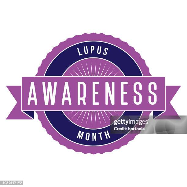 lupus awareness month label - systemic lupus erythematosus stock illustrations