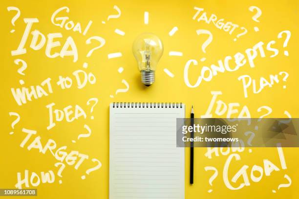 brain storming conceptual still life. - brainstorming stock pictures, royalty-free photos & images