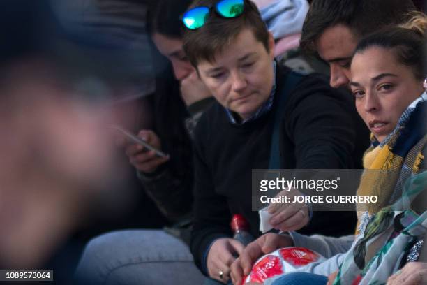 Victoria Garcia , the mother of Julen, the toddler rescued after falling down a well, waits for his son's remains at the undertaker's in the Malaga's...