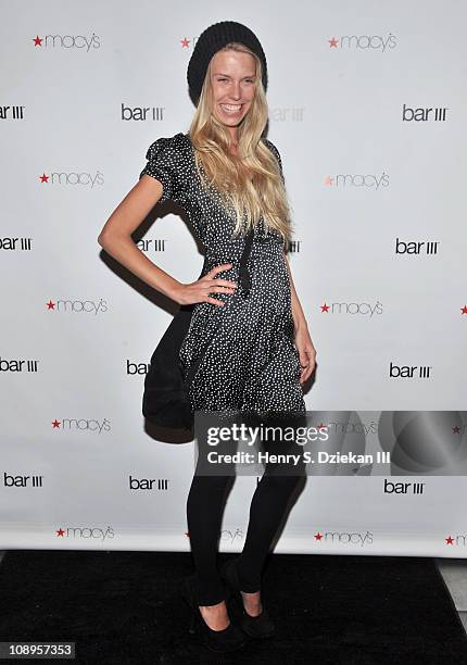 Socialite Theodora Richards attends the Macys bar III Brand and Pop Up store launch at Private Location on February 9, 2011 in New York City.