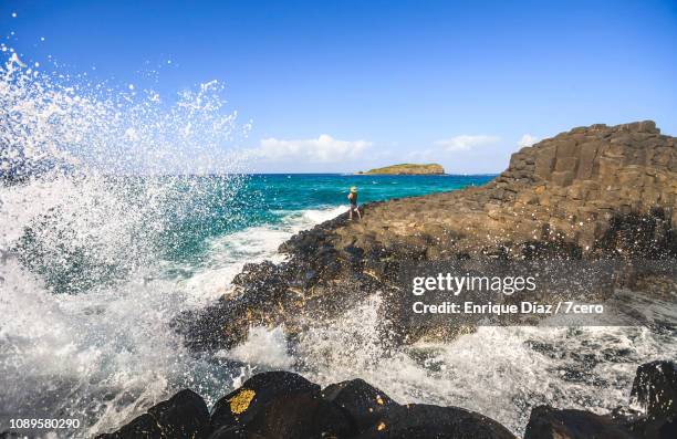 fisherman on fingal head, new south wales - 7cero stock pictures, royalty-free photos & images