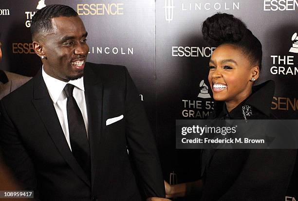 Recording artists Sean "P. Diddy" Combs and Janelle Monae attend the second annual Essence "Black Women in Music" event at the Playhouse Hollywood on...