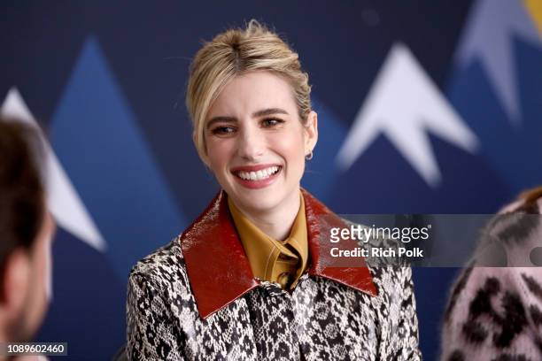 Emma Roberts of 'Paradise Hills' attends The IMDb Studio at Acura Festival Village on location at The 2019 Sundance Film Festival - Day 2 on January...