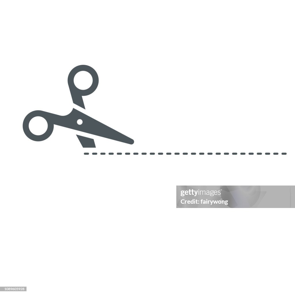 Cut Here Line Razor Cut Here Scissor Icon
