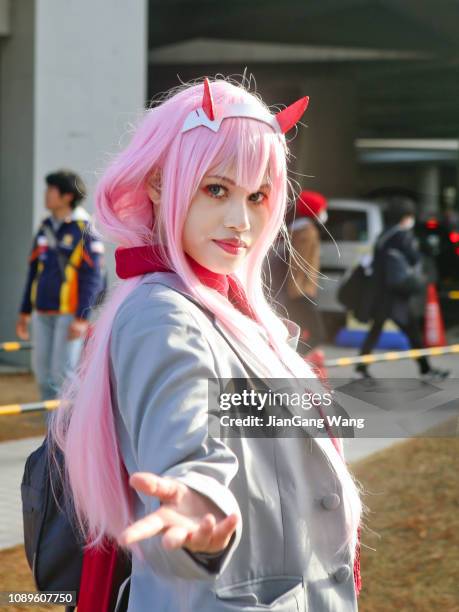 comic market #95 - comiket 2018 winter at tokyo big sight - cosplay stock pictures, royalty-free photos & images