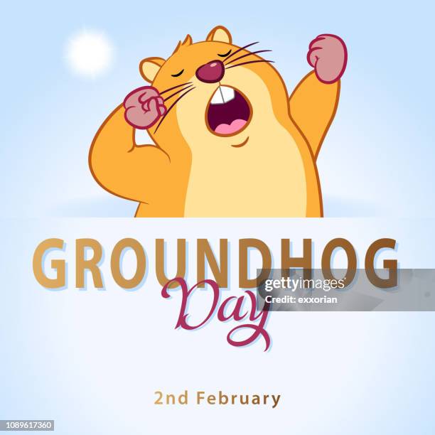 土撥鼠日馬莫特醒來 - groundhog day 幅插畫檔、美工圖案、卡通及圖標