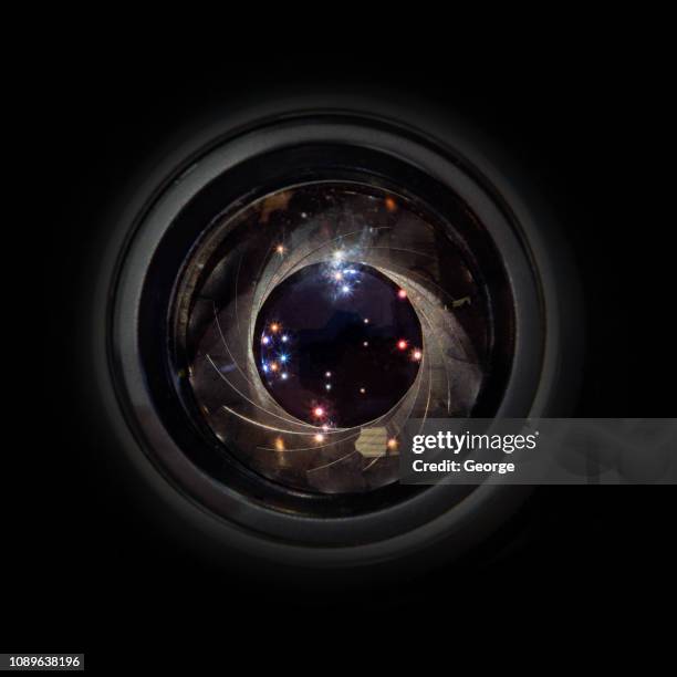 close up of old lens - aperture stock pictures, royalty-free photos & images