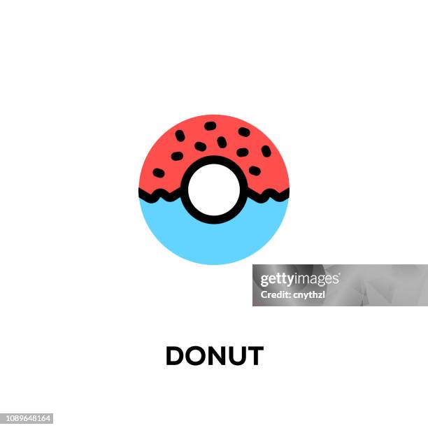 flat line design style modern vector donut icon - pancakes stock illustrations